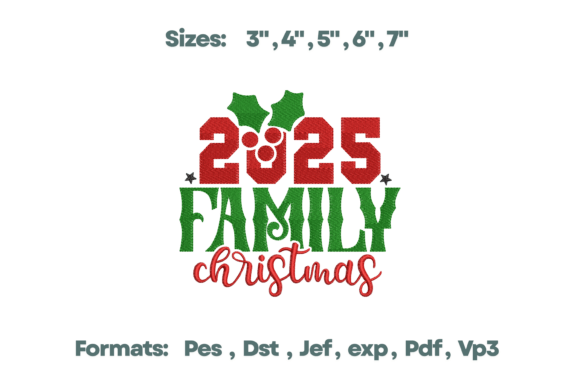 2025 Family Christmas Embroidery Design