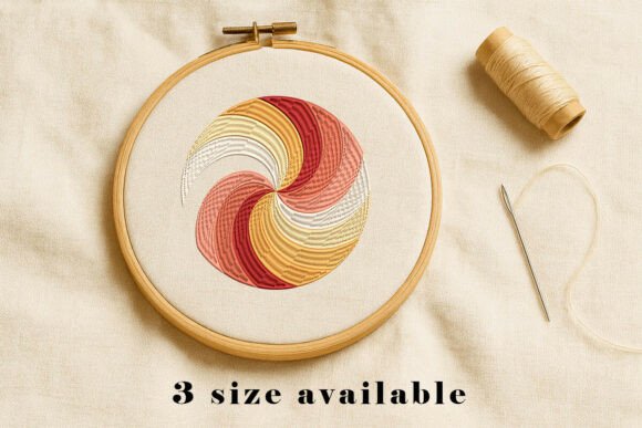 Abstract Spiral Swirl Embroidery Design