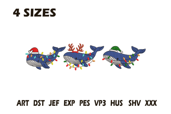 Christmas Whale Embroidery Set
