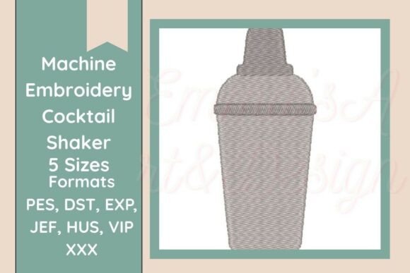 Cocktail Shaker Machine Embroidery