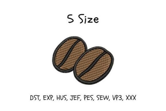 Coffee Beans Embroidery Design 5 Sizes