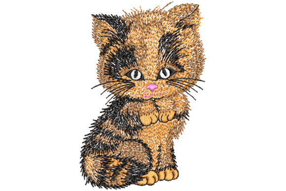 Cute Cat Machine Embroidery Design