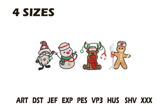 Cute Christmas Characters Embroidery