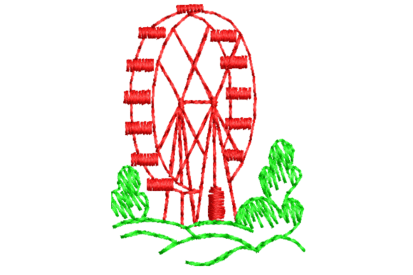 Ferris Wheel Embroidery Design
