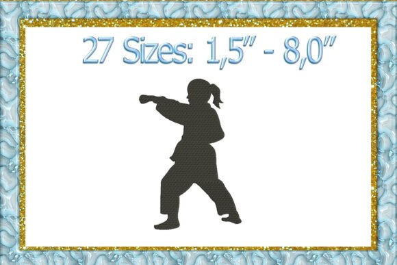 Karate Judo Girl Embroidery Design