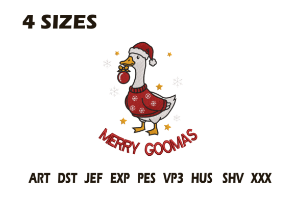 Merry Goomas Goose Embroidery