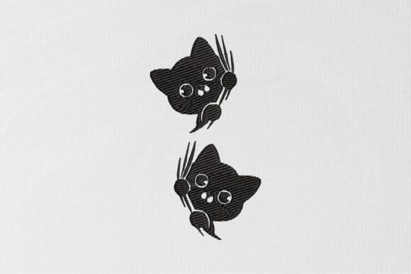 Peeking Cats Embroidery Design