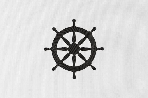 Ship Wheel Embroidery Design
