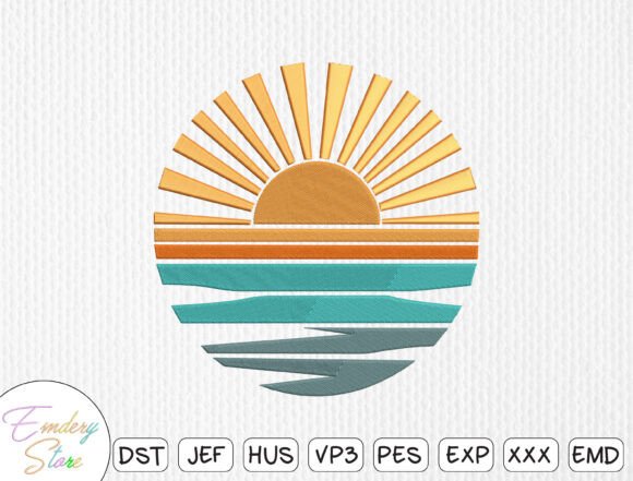 Summer Sunset Embroidery Design