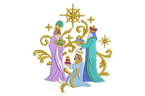 The Three Wise Men with Gift Embroidery
