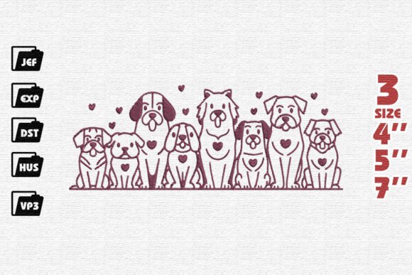 Valentine's Day Dog Embroidery