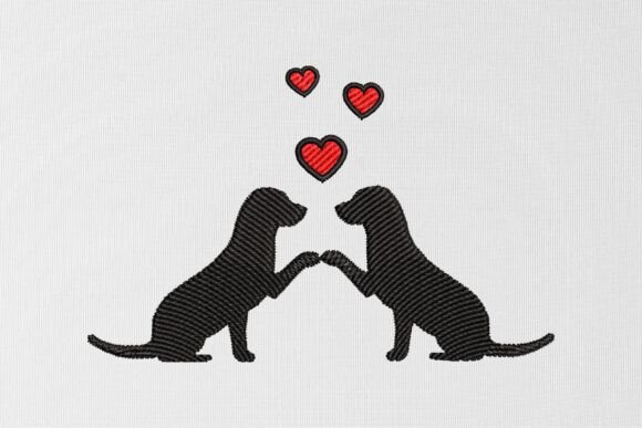 Valentine’s Dog Embroidery Design
